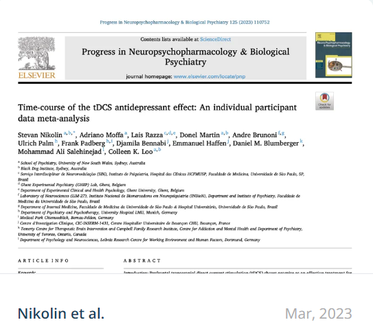 Artigo Cientifico Curso de tempo do efeito antidepressivo tDCS